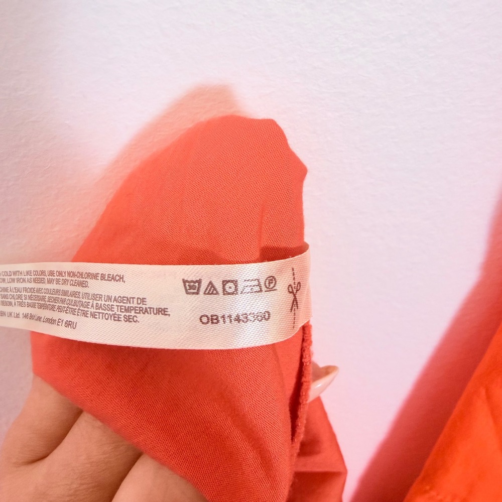 Free People Laila Coral Orange Tie Back Bow Detail Scoop Neck Midi Dress Small - Picture 9 of 9